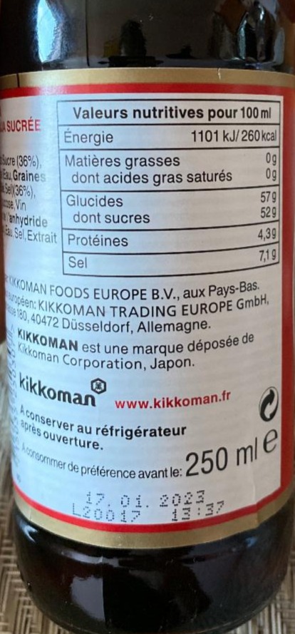 Sauce soja sucrée Kikkoman - Kikkoman Trading Europe GmbH