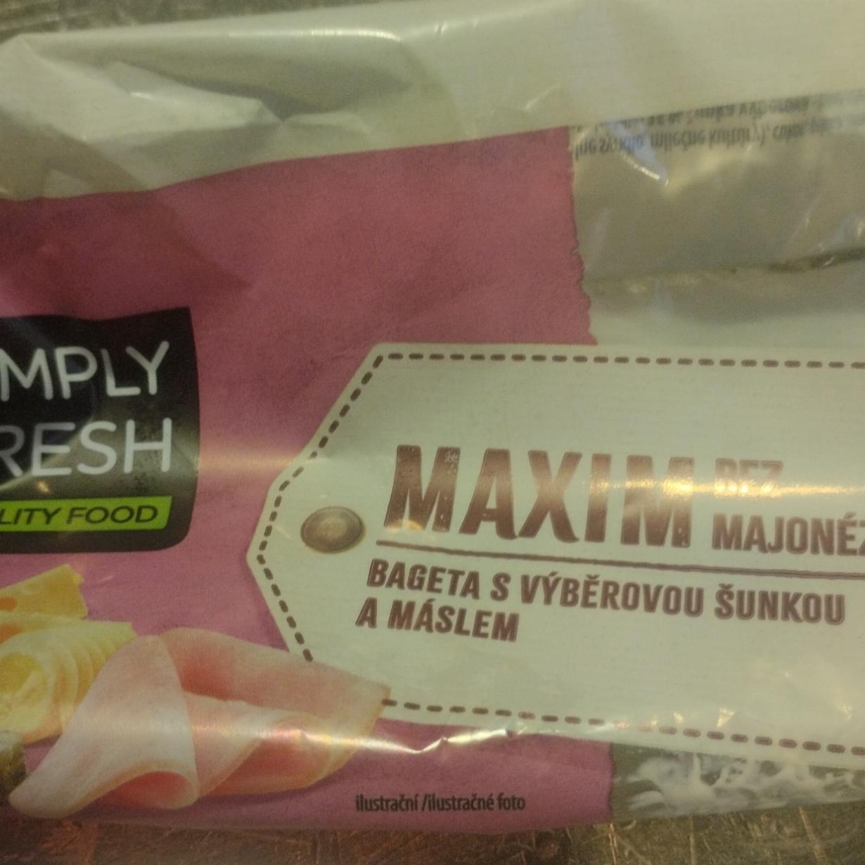 Fotografie - Maxim bez majonézy, bageta s výběrovou šunkou a máslem Simply Fresh