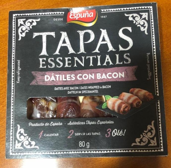 Fotografie - Tapas Essentials Dátiles con Bacon Espuña