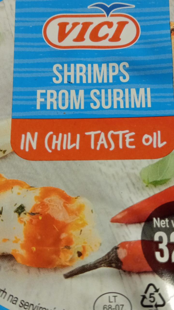 Fotografie - Shrimps from Surimi in chili taste oil Vici