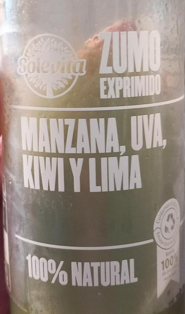 Fotografie - Zumo exprimido manzana, uva, kiwi y lima Solevita