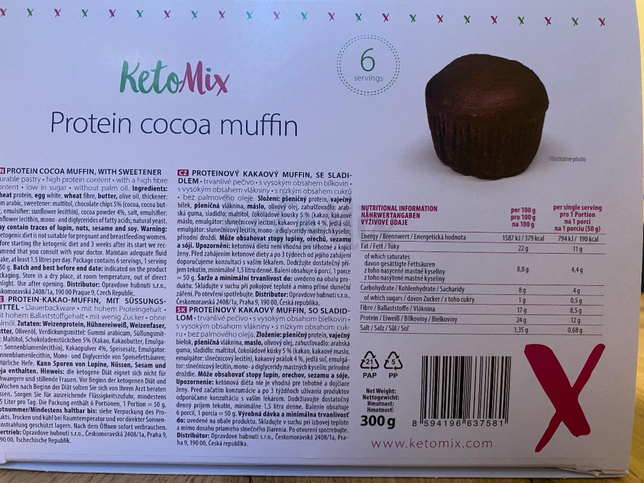 Fotografie - Protein cocoa muffin KetoMix