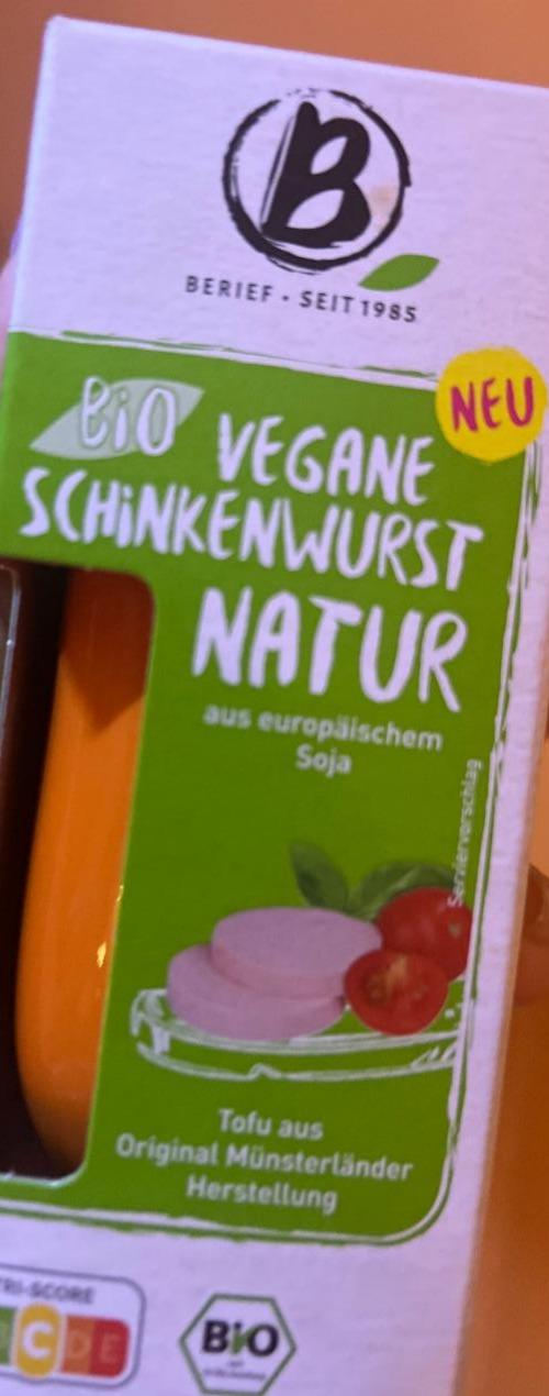Fotografie - Bio Vegane Schinkenwurst Natur Beriief-seit
