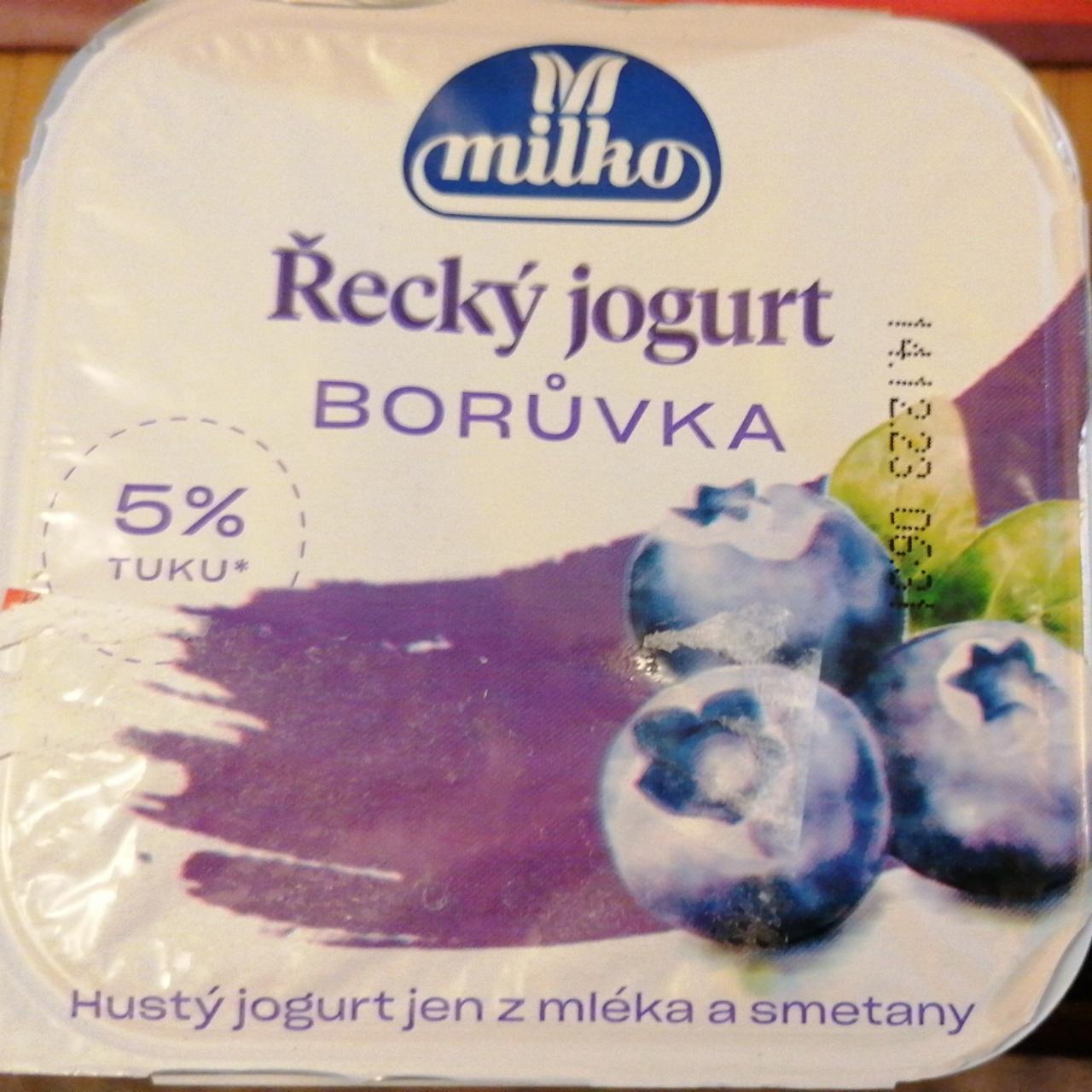 Fotografie - Řecký jogurt borůvka 5% tuku Milko