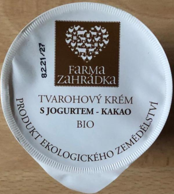 Fotografie - Bio Tvarohový krém s jogurtem Kakao Farma Zahrádka