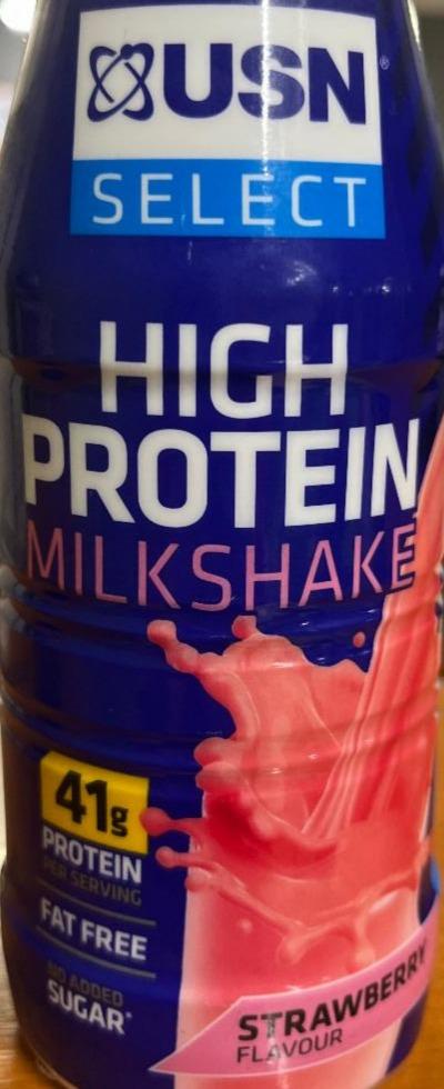 Fotografie - High protein milkshake strawberry USN