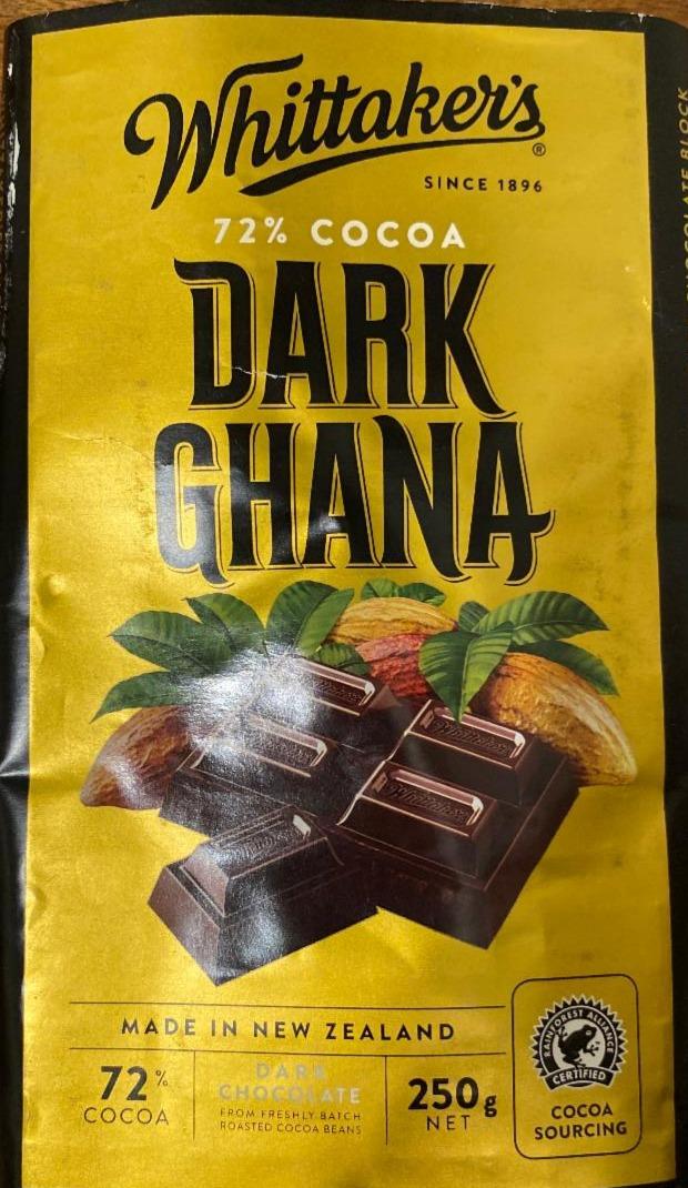Fotografie - Dark Ghana 72% Cocoa Whittaker's