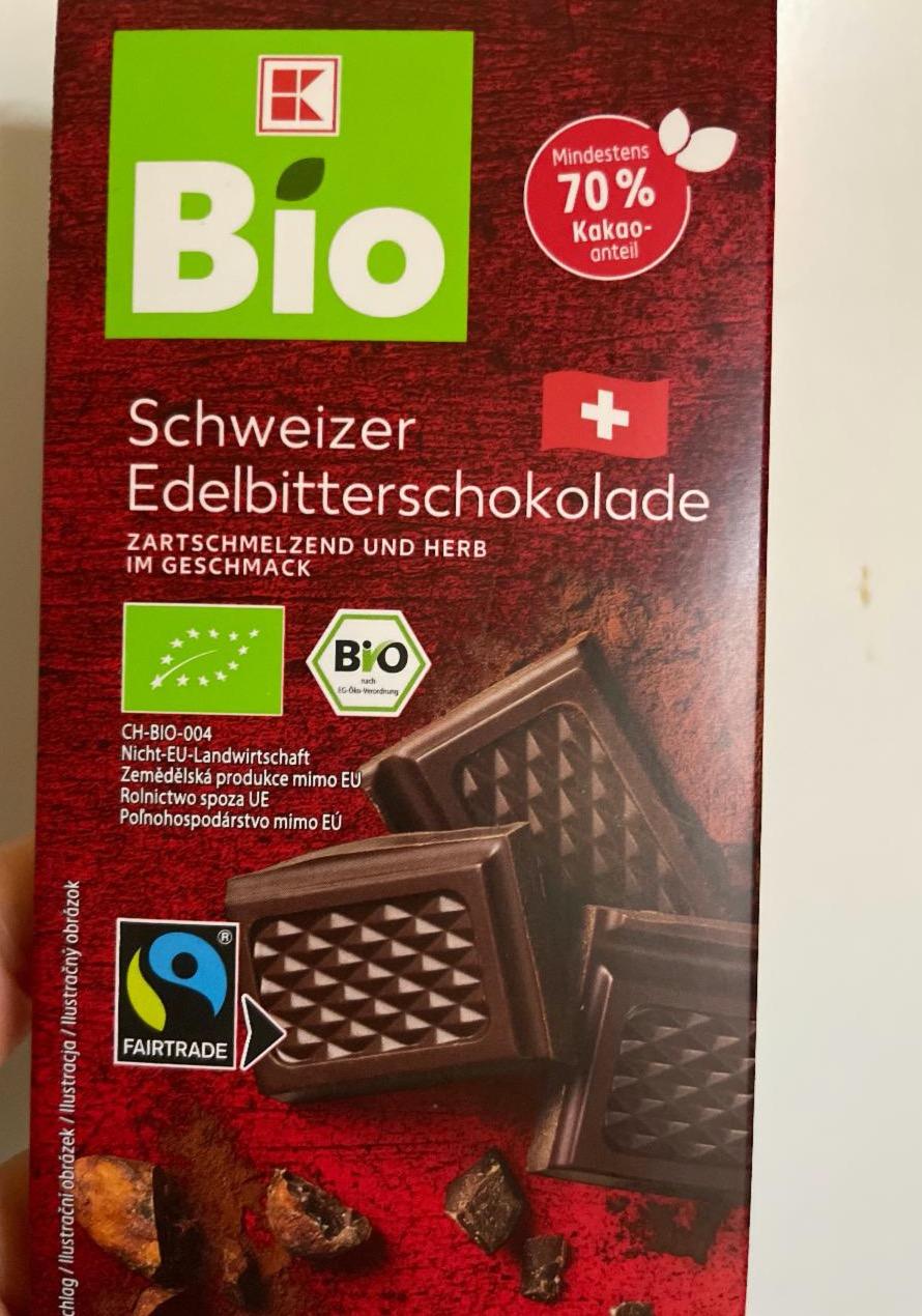 Fotografie - Bio Schweizer Edelbitterschokolade 70% kakao K-Bio