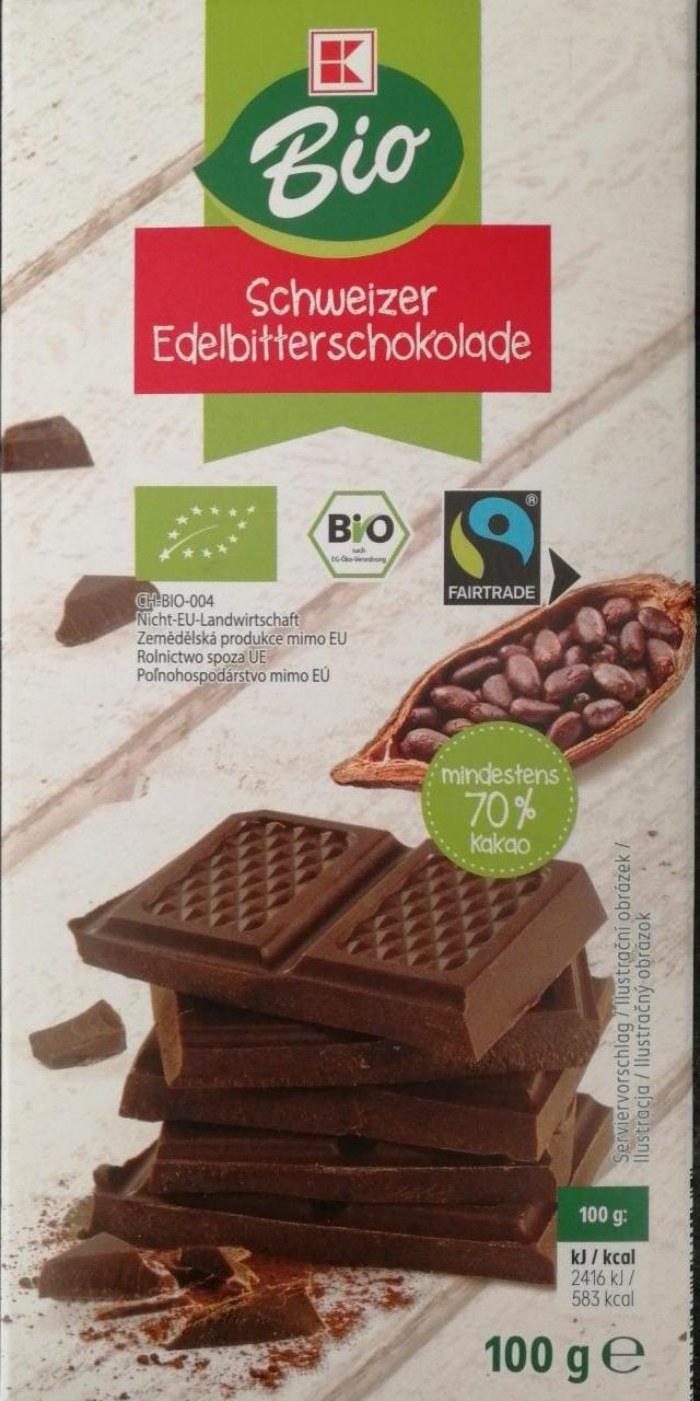 Fotografie - Bio Schweizer Edelbitterschokolade 70% kakao K-Bio