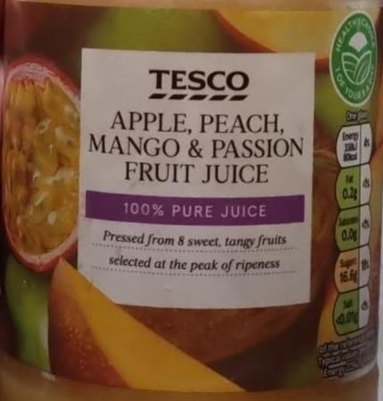 Fotografie - Apple, peach, mango & passion fruit juice Tesco