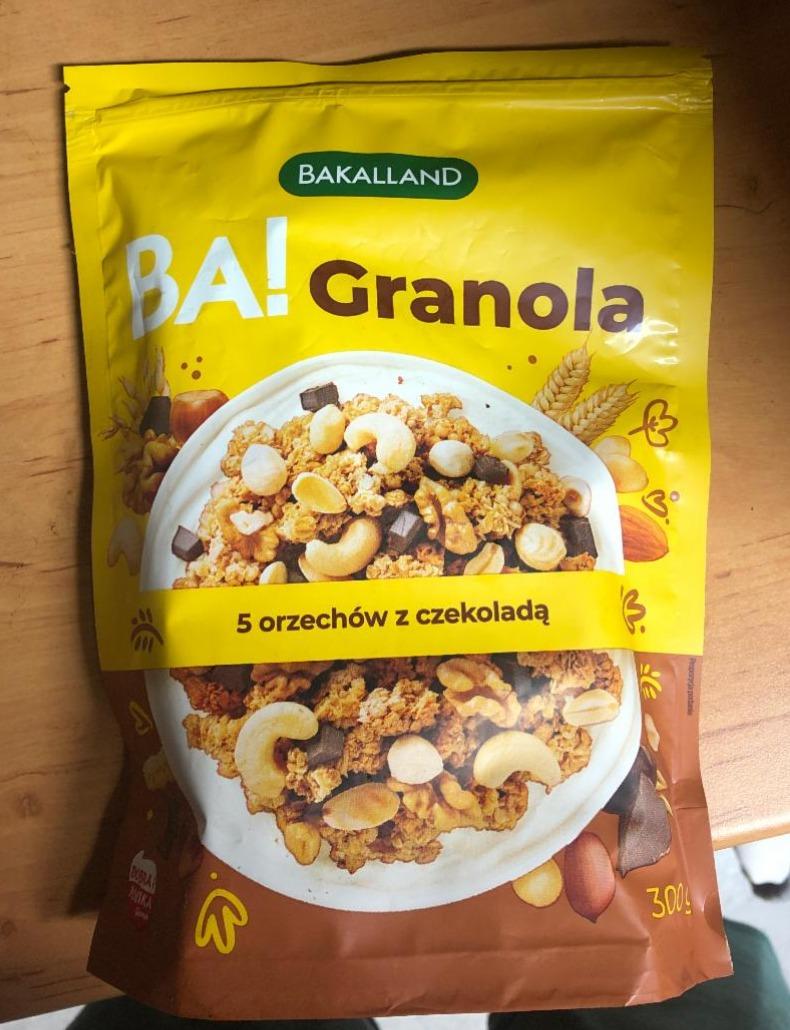Fotografie - BA! Granola 5 orzechów z czekolada Bakalland
