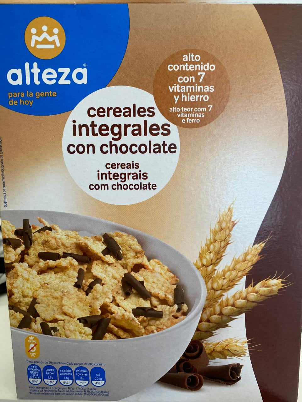 Fotografie - Cereales integrales con chocolate Alteza