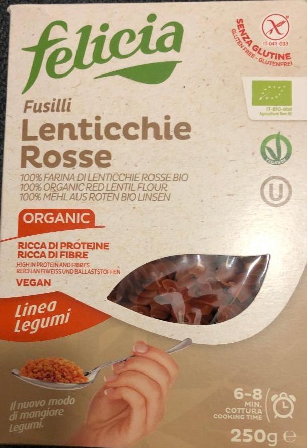 Fotografie - Fusilli lenticchie rosse (fusilli z mouky z červené čočky) Bio Felicia