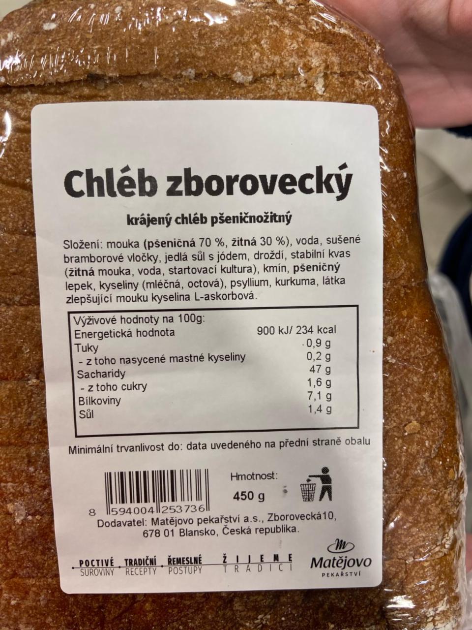 Fotografie - Chléb Zborovecký Matějovo pekařství
