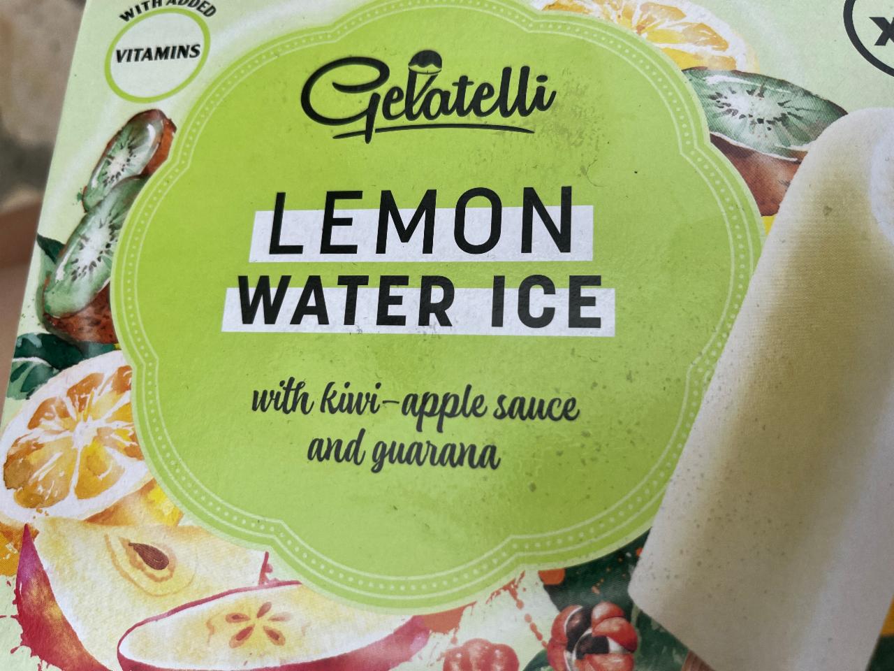 Fotografie - Lemon water Ice with Kiwi-Apple sauce and guarana Gelatelli