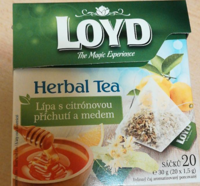 Fotografie - Loyd Herbal Tea Lípa s citronovou příchutí a medem