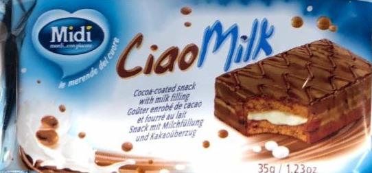 Fotografie - Midi CiaoMilk Snack politý kakaem s mléčnou náplní