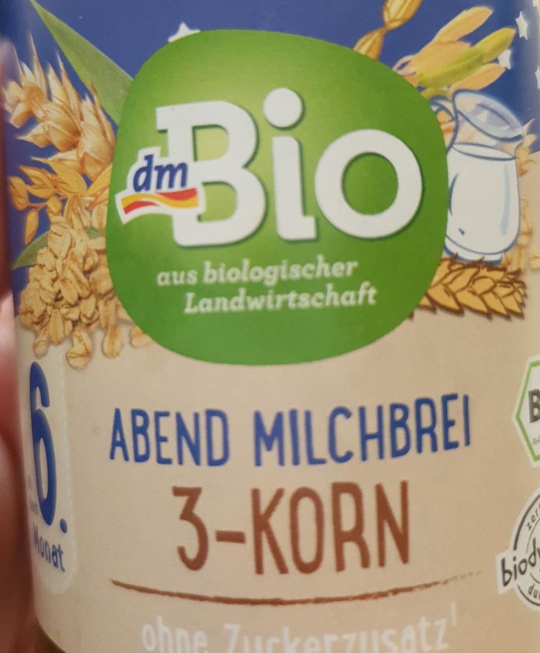 Fotografie - Abend Milchbrei 3-Korn ohne Zuckerzusatz dmBio