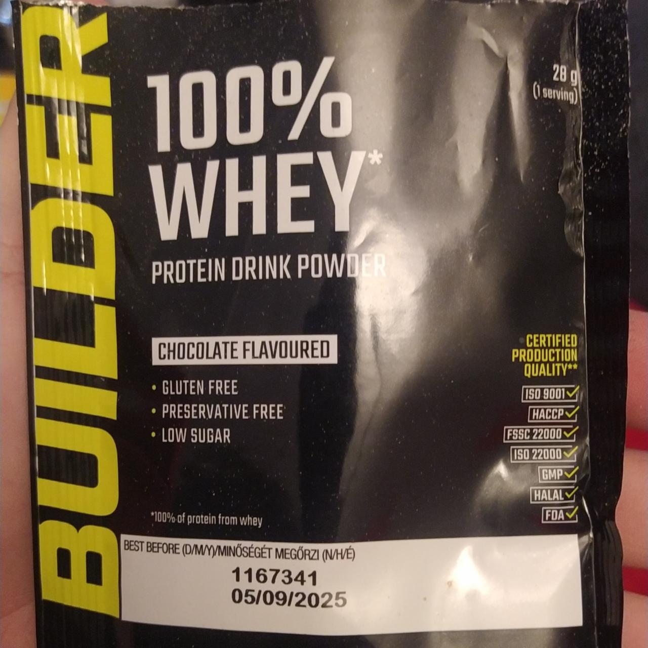 Fotografie - 100% Whey protein drink powder Chocolate Builder