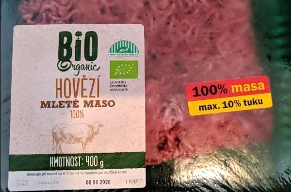 Fotografie - Bio organic hovězí mleté maso 100% max. 10% tuku Maso uzeniny Polička
