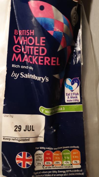 Fotografie - British Whole Gutted Mackerel Sainsbury's