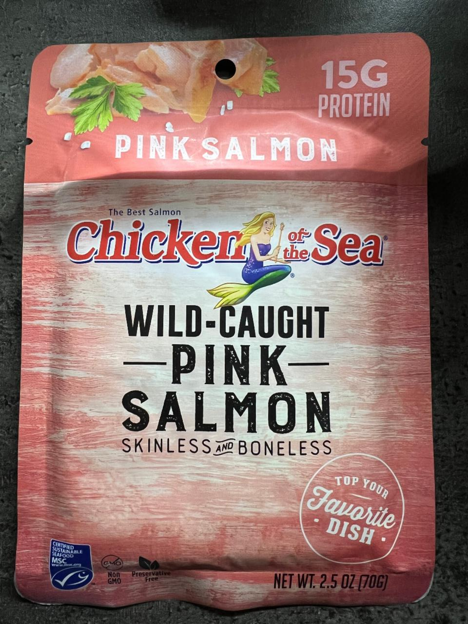 Fotografie - Wild-Caught Pink Salmon Skinless & Boneless Chicken of the Sea
