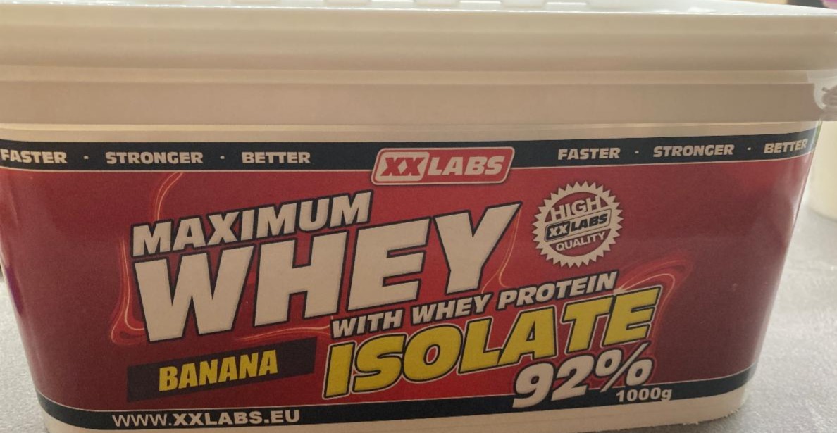Fotografie - xxlabs maximum whey isolate protein banana (92%)