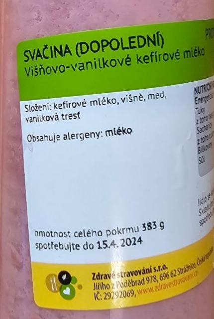 Fotografie - Višňovo-vanilkové kefírové mléko Zdravé stravování 