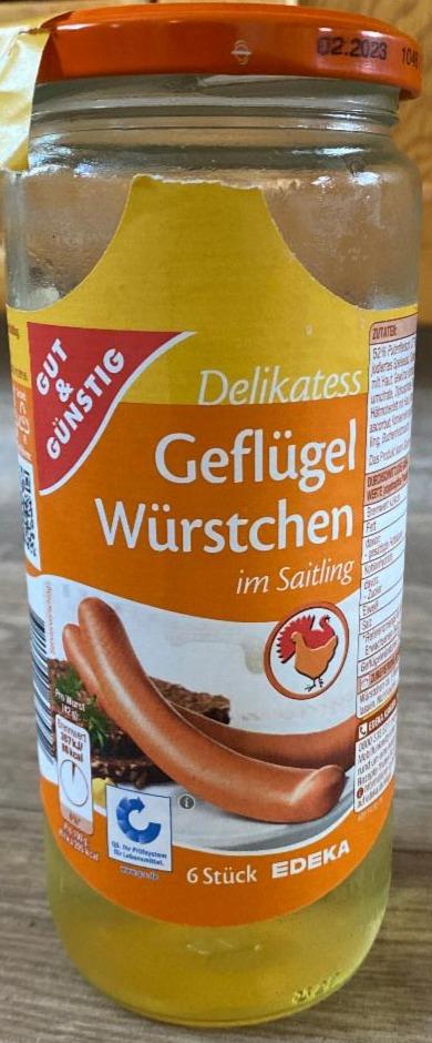 Fotografie - Delikatess Geflügel Würstchen im Saitling Gut & Günstig
