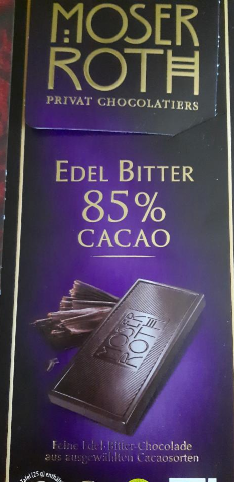 Fotografie - Čokoláda 85% cacao Moser Roth
