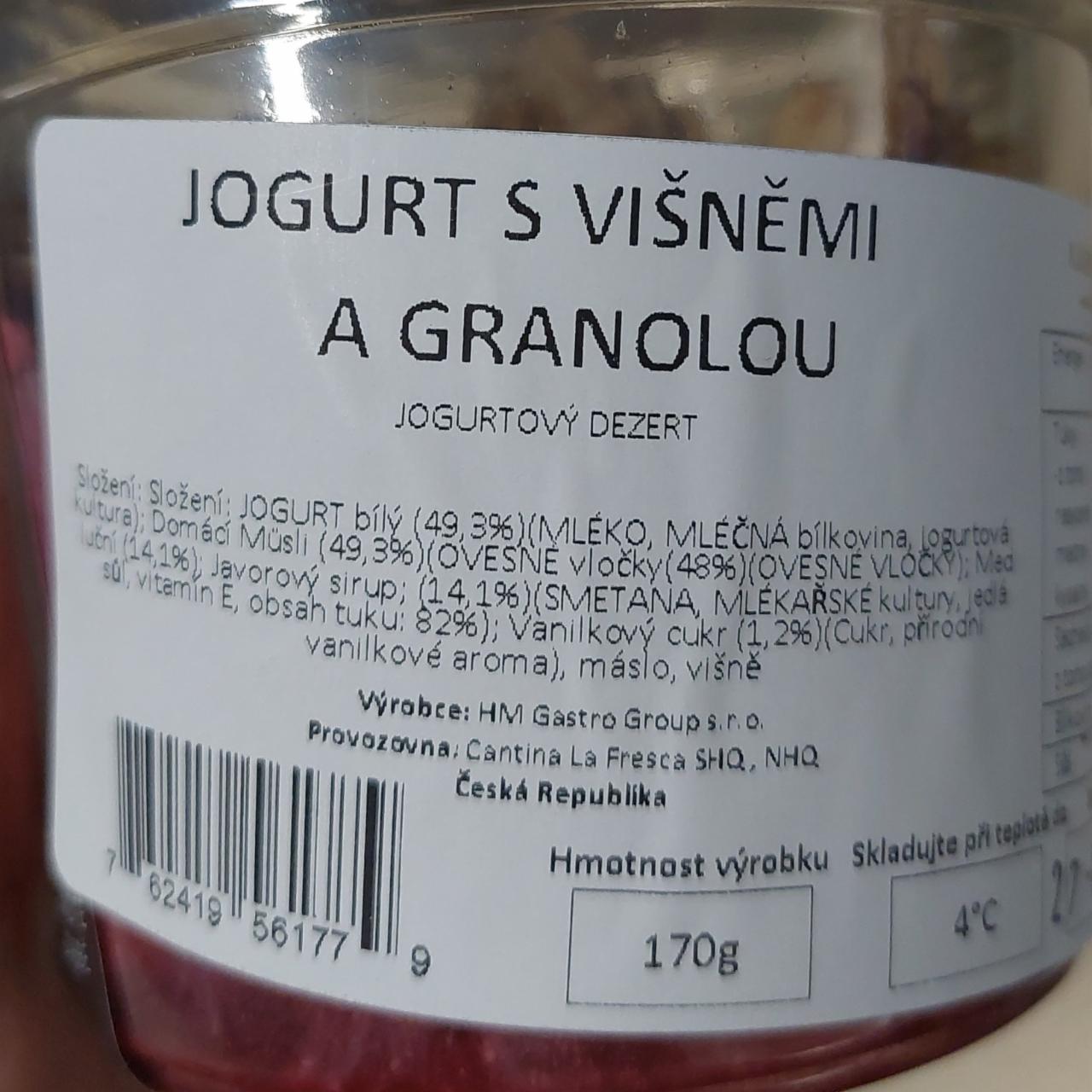 Fotografie - Jogurt s višněmi a granolou La Fresca