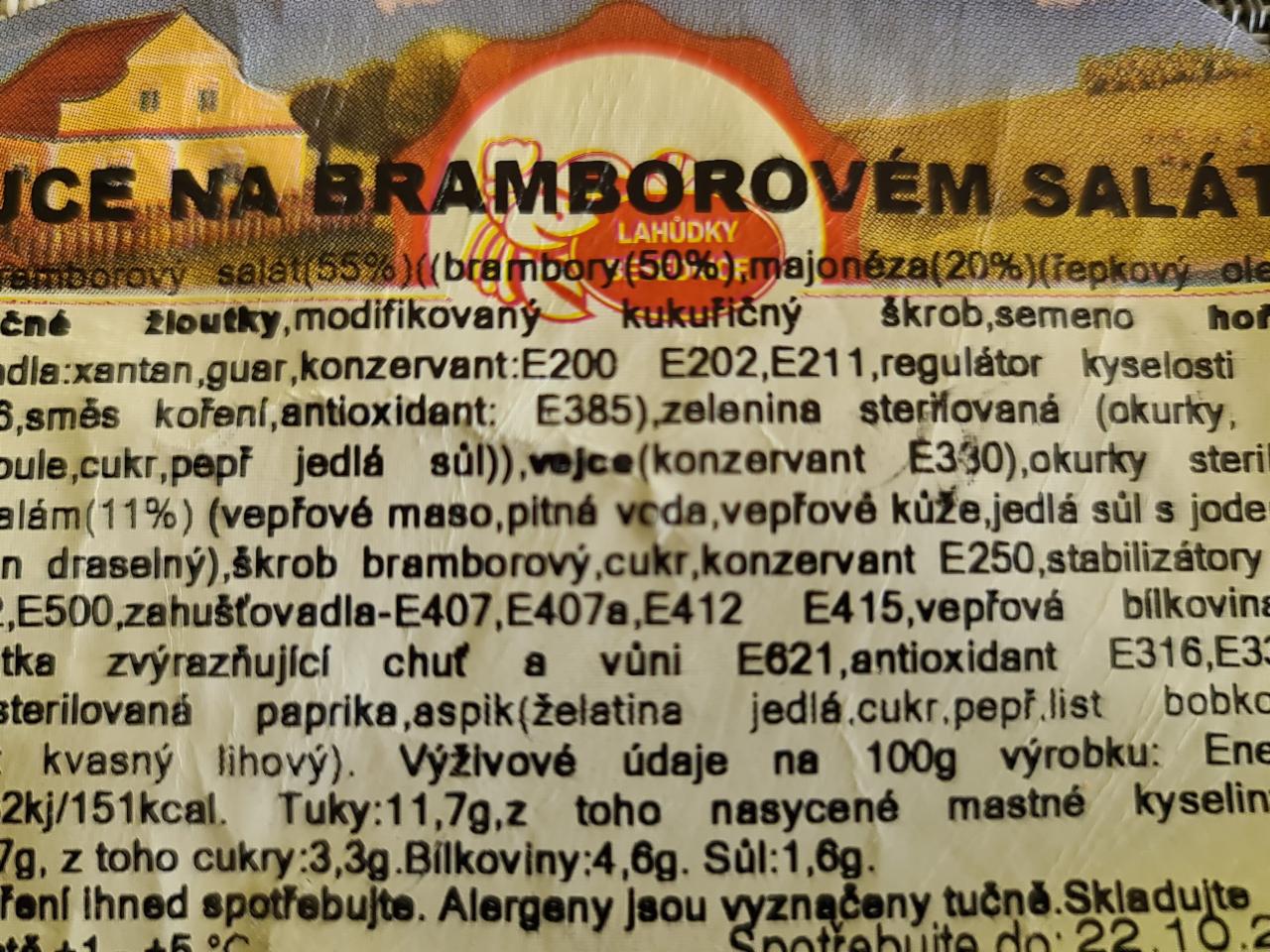 Fotografie - Vejce na bramborovém salátě Lahůdky Besednice