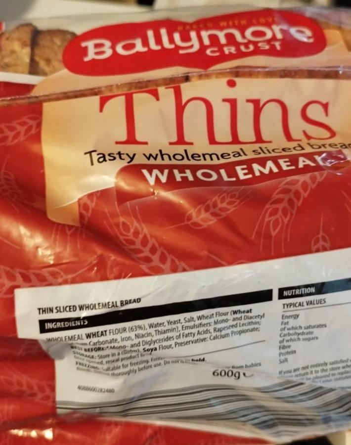 Fotografie - Thins tasty wholemeal sliced bread Ballymore Ballymore Crust