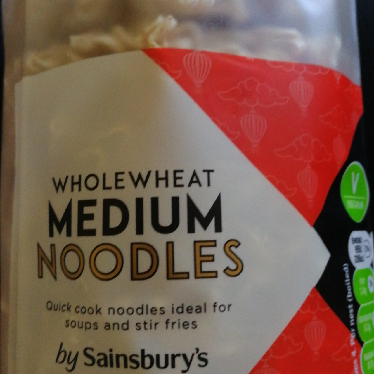 Fotografie - Wholewheat medium noodles by Sainsbury's