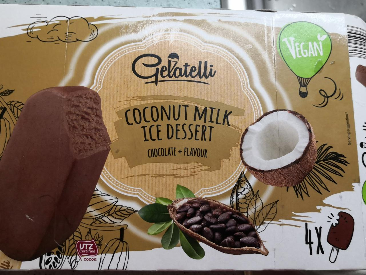 Fotografie - Coconut Milk Ice dessert Chocolate Vegan Gelatelli