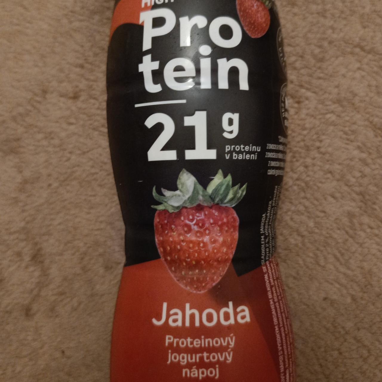 Fotografie - High Protein 21g Jahoda Proteinový jogurtový nápoj Olma