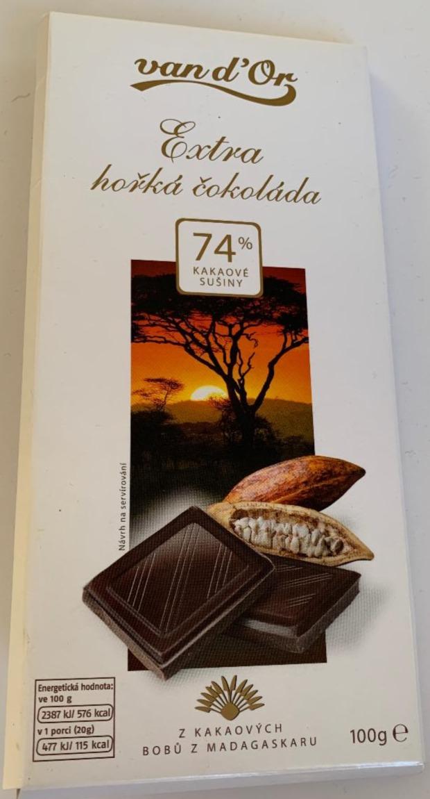 Fotografie - Extra hořká čokoláda 74% Vand´Or