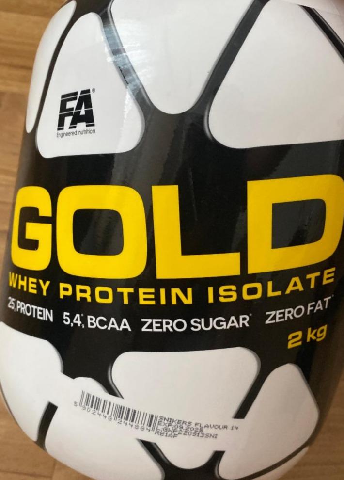 Fotografie - Gold Whey Protein Isolate Snickers flavour FA engineered nutrition