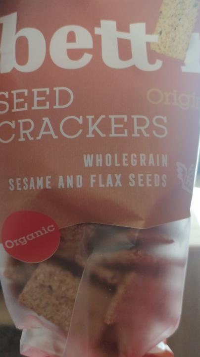 Fotografie - Organic Seed crackers wholegrain sesame and flax seeds Bett'r