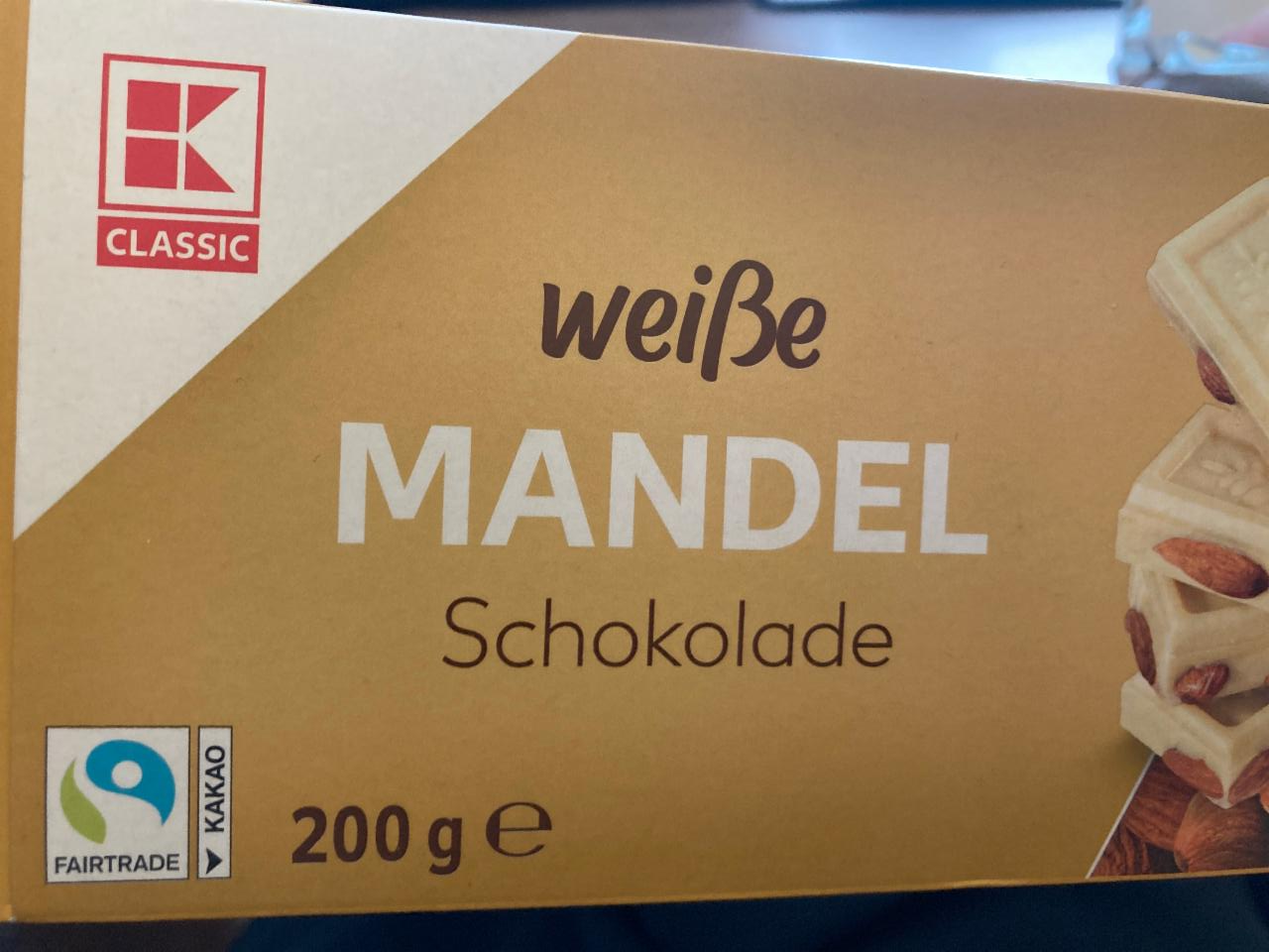 Fotografie - Weisse Mandel Schokolade K-Classic