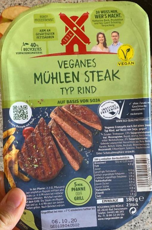 Fotografie - veganes Mühlen Steak Typ Rind Rügenwalder Mühle