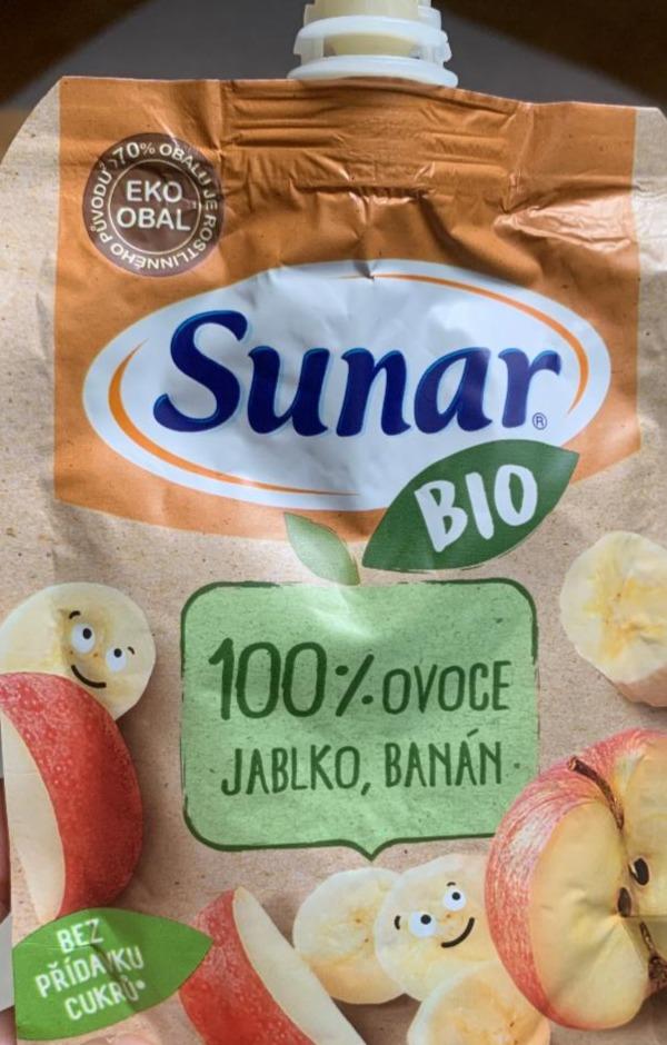Fotografie - BIO 100% ovoce jablko, banán Sunar