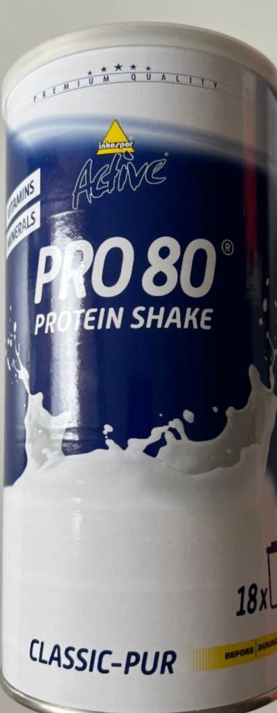 Fotografie - Active Pro 80 Protein Shake Classic-pur Inkospor