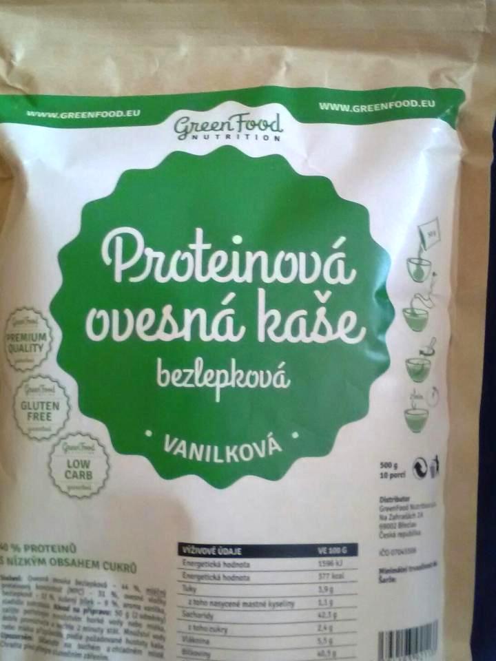 Fotografie - Proteinová ovesná kaše bezlepková vanilková GreenFood Nutrition