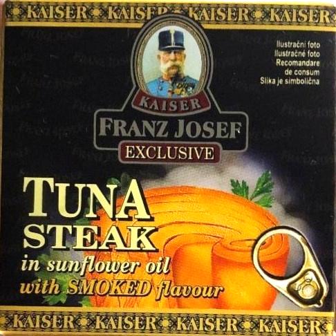 Fotografie - Tuna steak in sunflower with smoked flavour (tuňák steak ve slunečnicovém oleji s uzenou příchutí) Kaiser Franz Josef