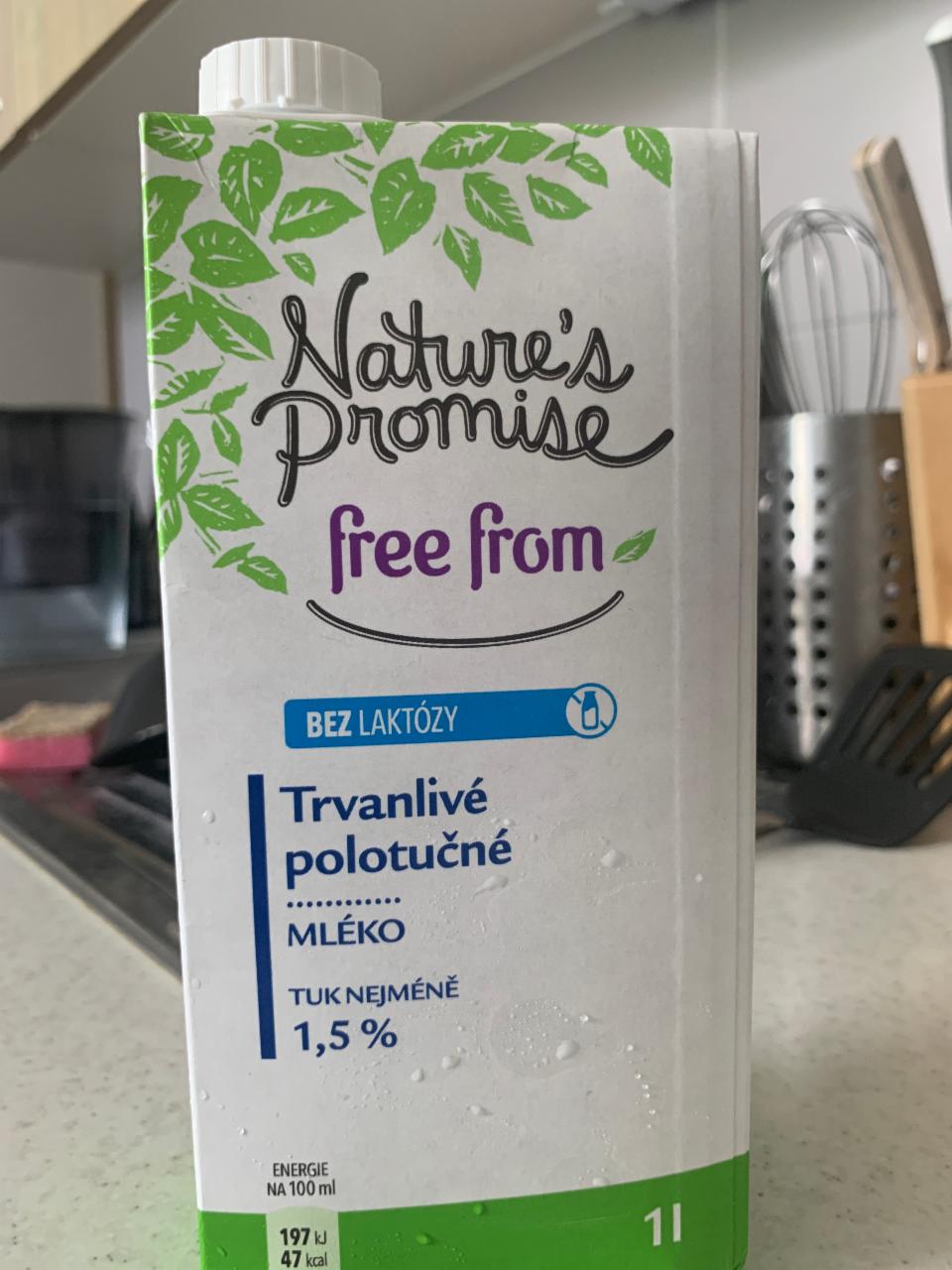 Fotografie - polotučné mléko bez laktózy Nature's Promise