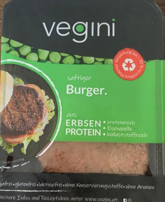 Fotografie - Burger aus Erbsen Protein Vegini