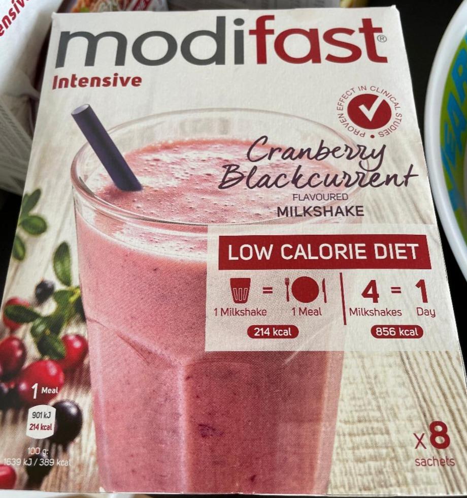 Fotografie - Intensive Cranberry Blackcurrent flavoured milkshake Modifast
