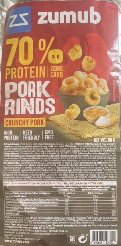 Fotografie - 70% protein pork rinds crunchy pork zumub