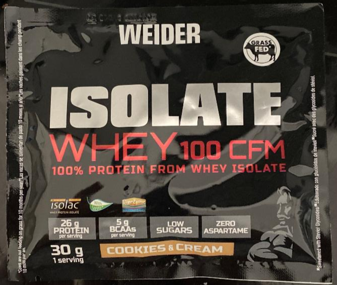 Fotografie - Isolate Whey 100 CFM protein cookies and cream Weider